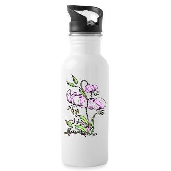 Fleur - Gourde avec paille intégrée - blanc - Droite