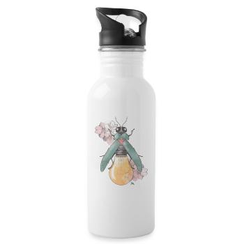 Poire | Floraison | Coléoptères - Gourde avec paille intégrée - blanc - Droite