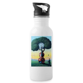 Zeitlose Musik - Trinkflasche mit integriertem Trinkhalm - Weiß - Rechts