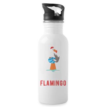 Ostsee Flamingo - Trinkflasche mit integriertem Trinkhalm - Weiß - Rechts