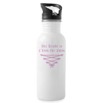 Mei Dirndl is z'kloa für zwoa - Bayern - Trinkflasche mit integriertem Trinkhalm - Weiß - Rechts