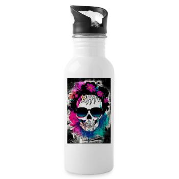 FASHION FATALITY 6 von Yume Origins - Trinkflasche mit integriertem Trinkhalm - Weiß - Rechts