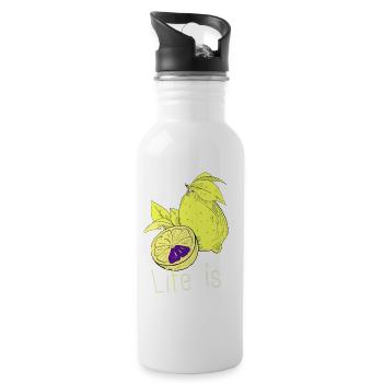 Life is so beautiful ans colorful! - Trinkflasche mit integriertem Trinkhalm - Weiß - Rechts