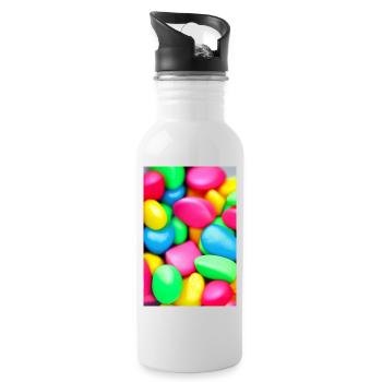 Colorful candies - Water bottle with straw - white - Right