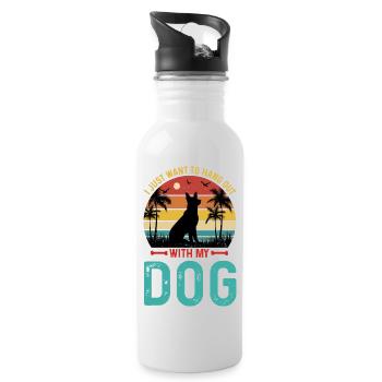 I Just Want to Hang Out with My Dog - Water bottle with straw - white - Right