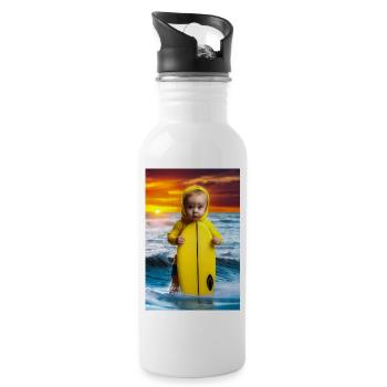 Surfer Baby - Water bottle with straw - white - Right