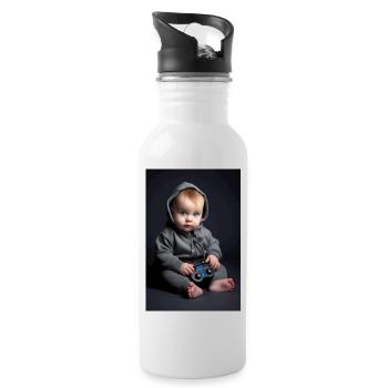 Gamer Baby - Water bottle with straw - white - Right