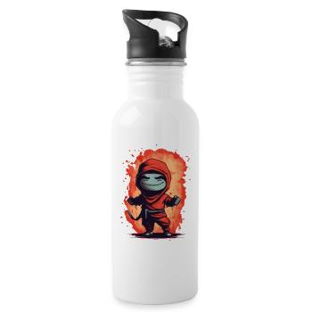 Happy Ninja - Trinkflasche mit integriertem Trinkhalm - Weiß - Rechts