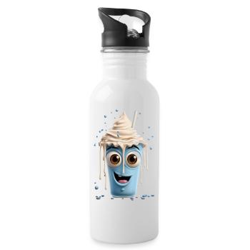 Funny Milkshake - Trinkflasche mit integriertem Trinkhalm - Weiß - Rechts