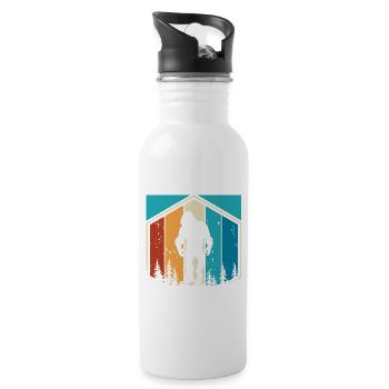 Just a Boy who loves Bigfoot - Trinkflasche mit integriertem Trinkhalm - Weiß - Rechts