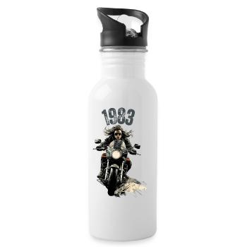 1983, motorcycle - Water bottle with straw - white - Right