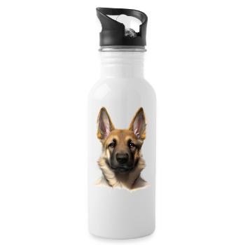 Propriétaire de chiot berger allemand - Gourde avec paille intégrée - blanc - Droite