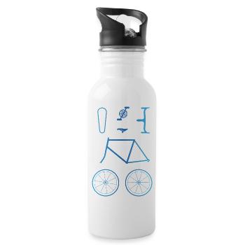 Fahrrad - Trinkflasche mit integriertem Trinkhalm - Weiß - Rechts