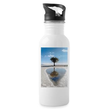 Leben - Trinkflasche mit integriertem Trinkhalm - Weiß - Rechts