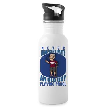 Padel Paddle Racket Tennis Sport I Gift - Water bottle with straw - white - Right