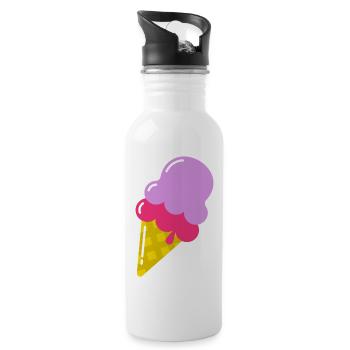 Sommer - Trinkflasche mit integriertem Trinkhalm - Weiß - Rechts