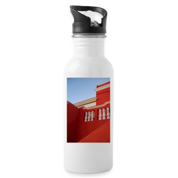 RED House - Trinkflasche mit integriertem Trinkhalm - Weiß - Rechts