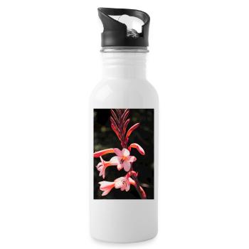 Blume - Trinkflasche mit integriertem Trinkhalm - Weiß - Rechts