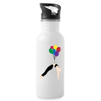 Luftballon - Trinkflasche mit integriertem Trinkhalm - Weiß - Rechts