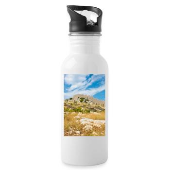 Le mur d’Oštrica (Bedem Grebastica) Croatie - Gourde avec paille intégrée - blanc - Droite