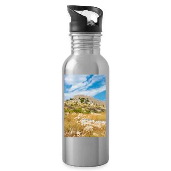 Die Mauer von Oštrica (Bedem Grebastica) Kroatien - Trinkflasche mit integriertem Trinkhalm - Lightsilver - Rechts