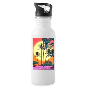 My Design - Trinkflasche mit integriertem Trinkhalm - Weiß - Rechts