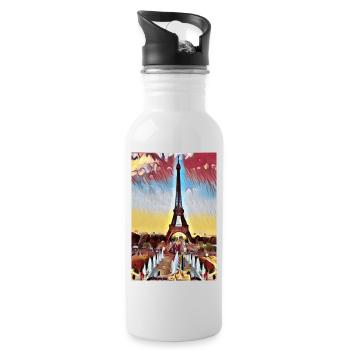 Tour Eiffel Paris Picture Paint - Gourde avec paille intégrée - blanc - Droite