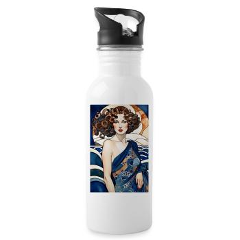 Art Deco 3 - Water bottle with straw - white - Right