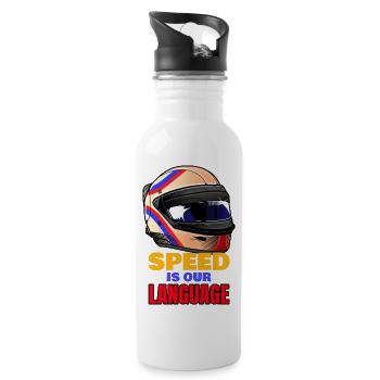 Racing Lover / Speed is our Language - Water bottle with straw - white - Right