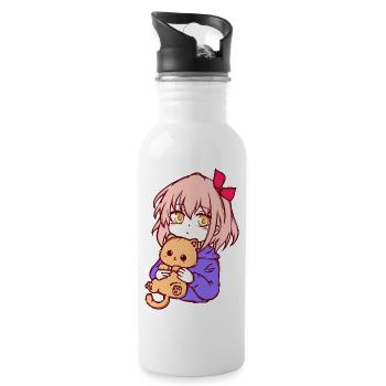 Girls Manga Japan Cartoon Anime Comic - Water bottle with straw - white - Right