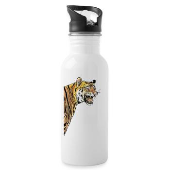 Tiger - Water bottle with straw - white - Right
