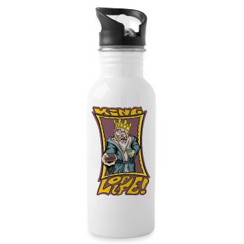 König des Lebens - Trinkflasche mit integriertem Trinkhalm - Weiß - Rechts