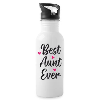 Best Aunt Ever - Water bottle with straw - white - Right