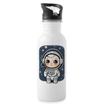 Astronaute mignon #1 - Gourde avec paille intégrée - blanc - Droite