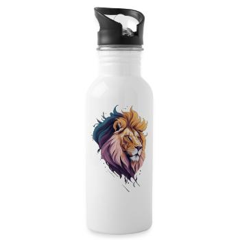Lion - Water bottle with straw - white - Right
