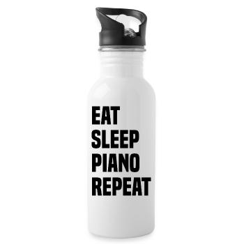 Eat Sleep Piano Repeat - Water bottle with straw - white - Right