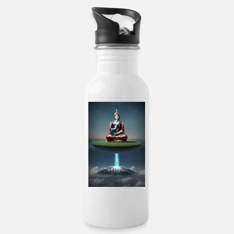 Einklang & Harmonie - Trinkflasche mit integriertem Trinkhalm - Weiß