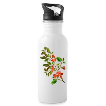 Fleur - Gourde avec paille intégrée - blanc - Droite