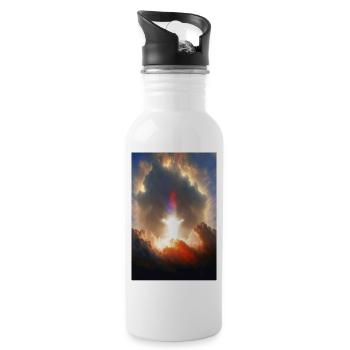 GOTT 01 - Trinkflasche mit integriertem Trinkhalm - Weiß - Rechts