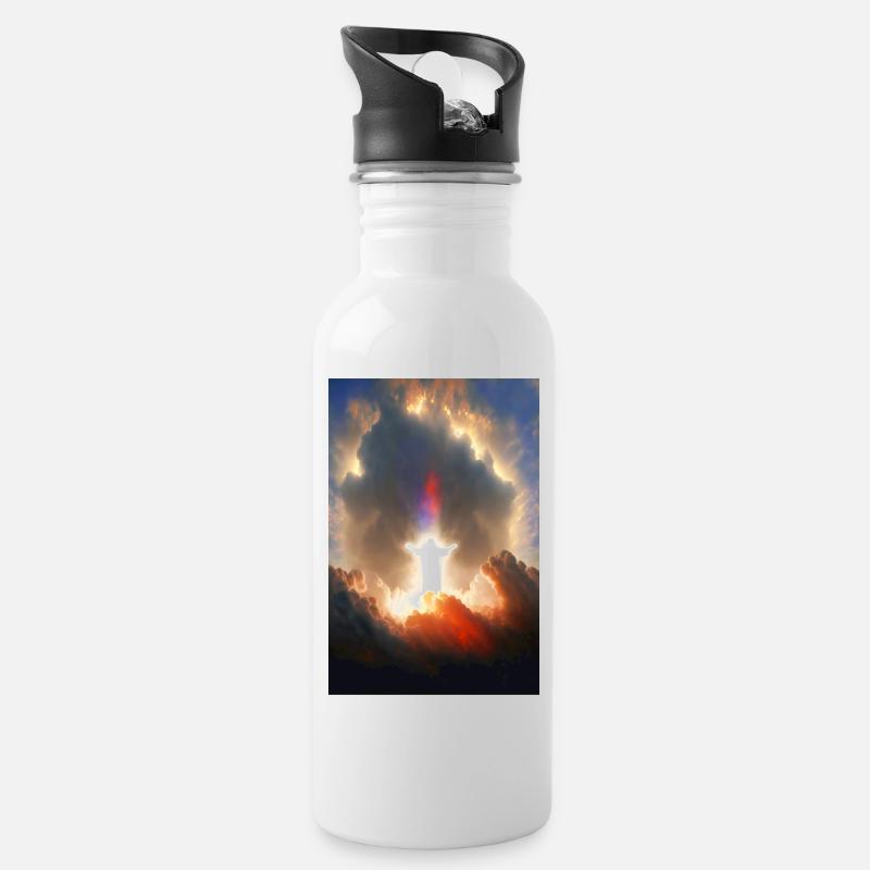GOD 01 - Water bottle with straw - white