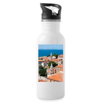 Klosterkirche St. Franziskus Assisi - Trinkflasche mit integriertem Trinkhalm - Weiß - Rechts
