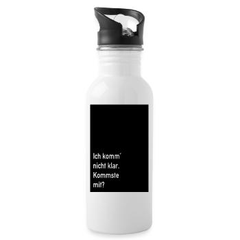 Ich komm´nicht klar - Kommste Mit? - Trinkflasche mit integriertem Trinkhalm - Weiß - Rechts