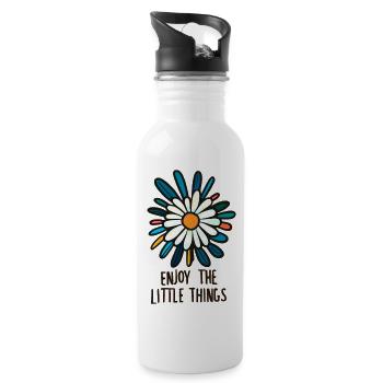 Enjoy the little Things - Water bottle with straw - white - Right