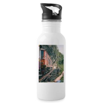Zug Zug - Trinkflasche mit integriertem Trinkhalm - Weiß - Rechts
