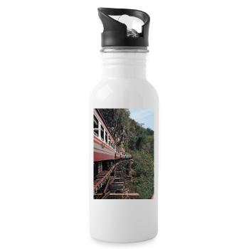 Zug, Zug - Trinkflasche mit integriertem Trinkhalm - Weiß - Rechts