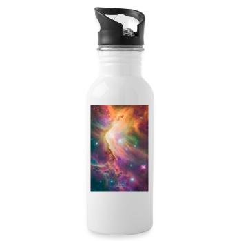 Unbekannter Sternennebel 1 - Trinkflasche mit integriertem Trinkhalm - Weiß - Rechts