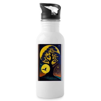 L’arbre - Gourde avec paille intégrée - blanc - Droite