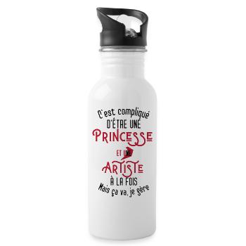C'est compliqué d'être Une Princesse et Artiste - Gourde avec paille intégrée - blanc - Droite