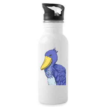 Shoebill Bird Ornithologist Forest I Gift - Water bottle with straw - white - Right