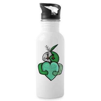 The eternal love of Halloween! - Water bottle with straw - white - Right